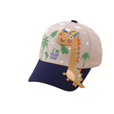 Load image into Gallery viewer, 48-52cm Cute Dinosaur Baseball Cap Adjustable Sun Protection Hat for Kids 2-7 Years Light Khaki