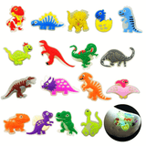 Load image into Gallery viewer, 17 Pcs Dinosaur Shoe Charms for Clog Shoe &amp; Bracelet Wristband Glow in the Dark PVC Pins 17 Pcs