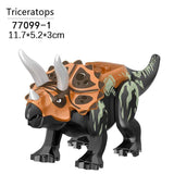 Load image into Gallery viewer, 5‘’ Mini Dinosaur Jurassic Theme DIY Action Figures Building Blocks Toy Playsets Triceratops / Black