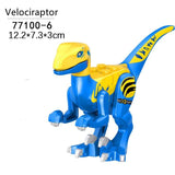Load image into Gallery viewer, 5‘’ Mini Dinosaur Jurassic Theme DIY Action Figures Building Blocks Toy Playsets Velociraptor / Blue