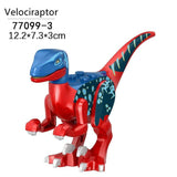 Load image into Gallery viewer, 5‘’ Mini Dinosaur Jurassic Theme DIY Action Figures Building Blocks Toy Playsets Velociraptor / Red