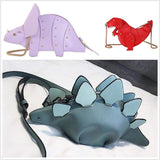 Load image into Gallery viewer, Triceratops Bag Dinosaur Shape Shoulder Bag PU Leather Rivet Purses Handbag Blue Stegosaurus+Red T Rex+Purple Triceratops(Save $10)