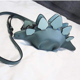 Load image into Gallery viewer, Triceratops Bag Dinosaur Shape Shoulder Bag PU Leather Rivet Purses Handbag Blue-Stegosaurus
